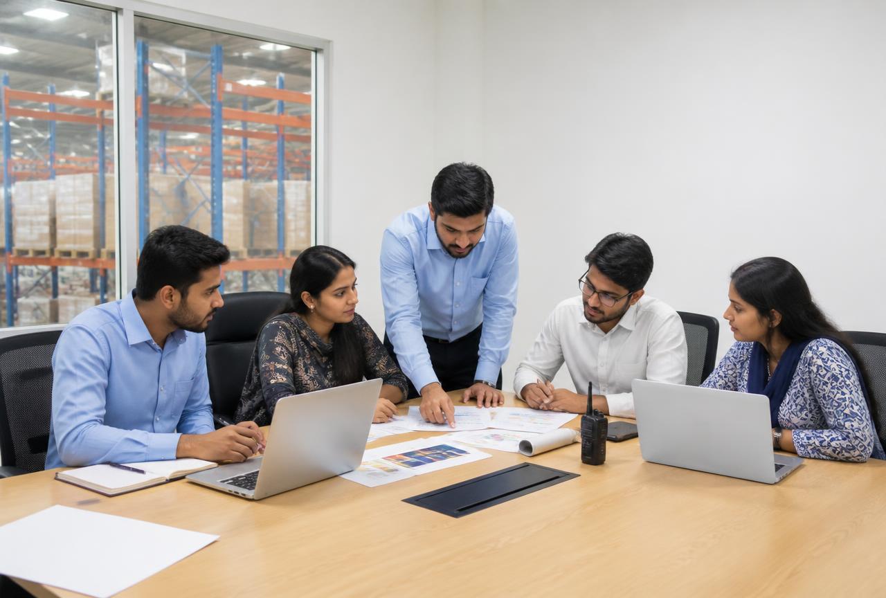 Nasim International logistics team reviewing shipment plans